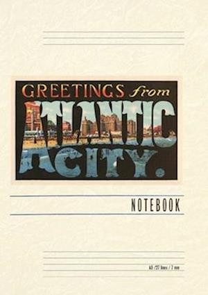 Vintage Lined Notebook Greetings from Atlantic City, New Jersey