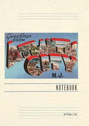 Vintage Lined Notebook Greetings from Atlantic City, New Jersey