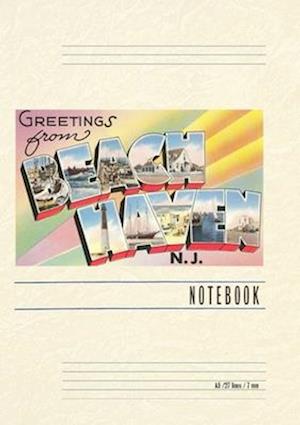 Vintage Lined Notebook Greetings from Beach Haven, New Jersey