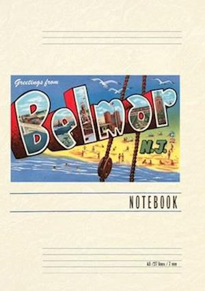 Vintage Lined Notebook Greetings from Belmar, New Jersey