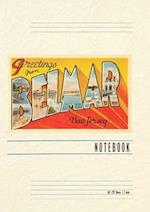 Vintage Lined Notebook Greetings from Belmar, New Jersey