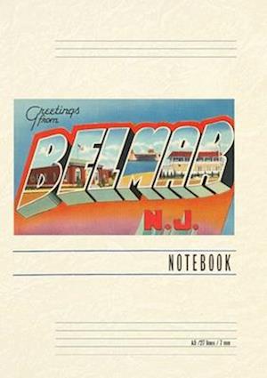 Vintage Lined Notebook Greetings from Belmar, New Jersey