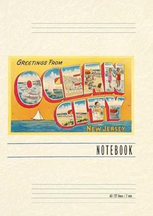 Vintage Lined Notebook Greetings from Ocean City, New Jersey