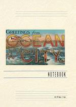 Vintage Lined Notebook Greetings from Ocean City, New Jersey