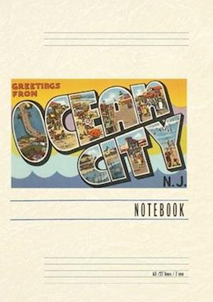 Vintage Lined Notebook Greetings from Ocean City, New Jersey