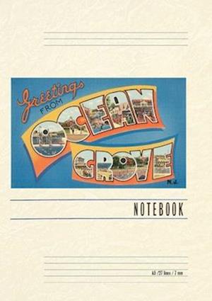 Vintage Lined Notebook Greetings from Ocean Grove, New Jersey