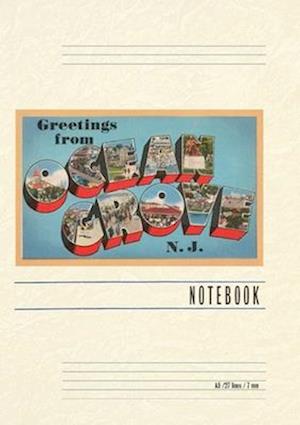 Vintage Lined Notebook Greetings from Ocean Grove, New Jersey