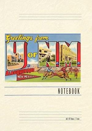 Vintage Lined Notebook Greetings from UNM, Albuquerque, New Mexico