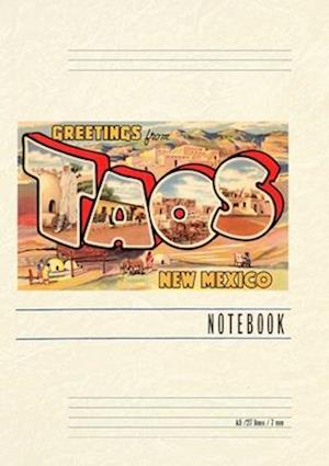 Vintage Lined Notebook Greetings from Taos, New Mexico