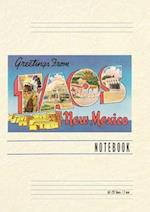 Vintage Lined Notebook Greetings from Taos, New Mexico