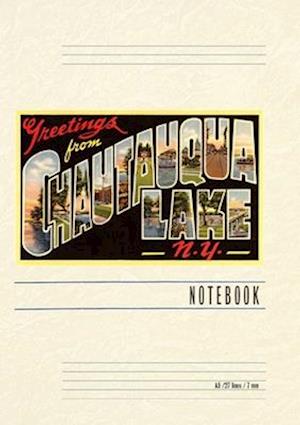 Vintage Lined Notebook Greetings from Chautauqua Lake, New York