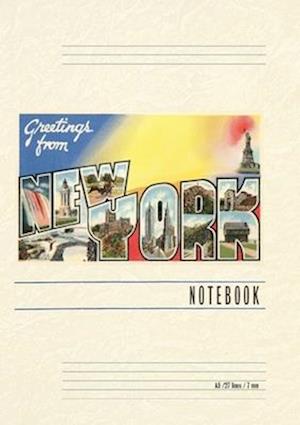 Vintage Lined Notebook Large Letter Greetings from New York