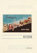 Vintage Lined Notebook Greetings from Binghampton, New York