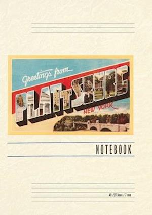 Vintage Lined Notebook Greetings from Plattsburg, New York