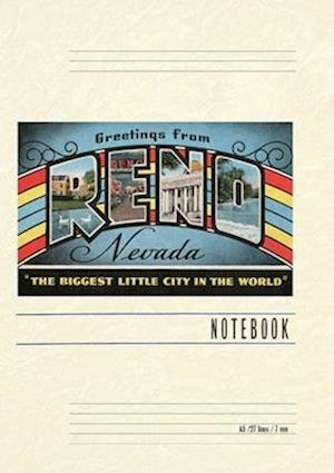 Vintage Lined Notebook Greetings from Reno, Nevada