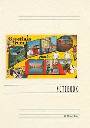 Vintage Lined Notebook Greetings from Reno, Nevada