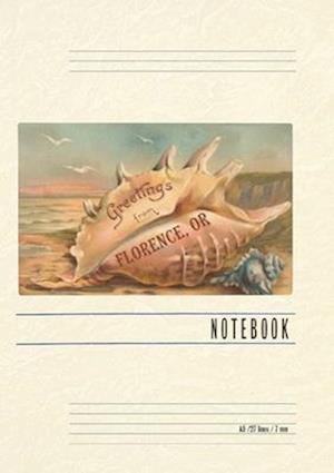 Vintage Lined Notebook Greetings from Florence, Conch