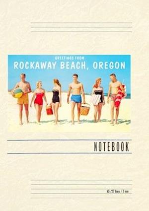 Vintage Lined Notebook Greetings from Rockaway Beach