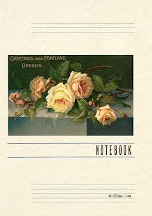 Vintage Lined Notebook Greetings from Portland, Roses