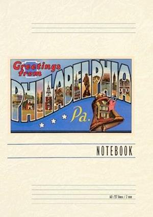 Vintage Lined Notebook Greetings from Philadelphia, Pennsylvania