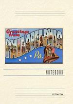 Vintage Lined Notebook Greetings from Philadelphia, Pennsylvania