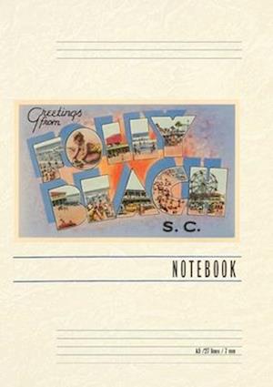 Vintage Lined Notebook Greetings from Folly Beach