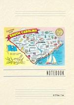 Vintage Lined Notebook Map, Greetings from South Carolina