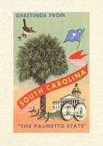 Vintage Lined Notebook Greetings from South Carolina, the Palmetto State