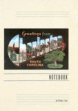 Vintage Lined Notebook Greetings from Charleston