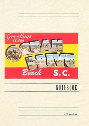 Vintage Lined Notebook Greetings from Ocean Drive Beach