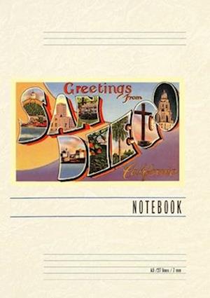 Vintage Lined Notebook Greetings from San Diego, California