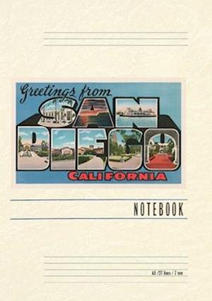 Vintage Lined Notebook Greetings from San Diego, California