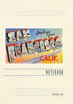 Vintage Lined Notebook Greetings from San Francisco, California