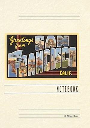 Vintage Lined Notebook Greetings from San Francisco, California