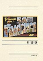 Vintage Lined Notebook Greetings from San Francisco, California