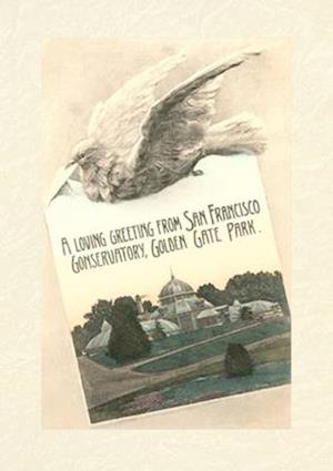 Vintage Lined Notebook Carrier Pigeon, Greeting from San Francisco, California