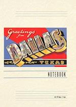 Vintage Lined Notebook Greetings from Dallas, Texas