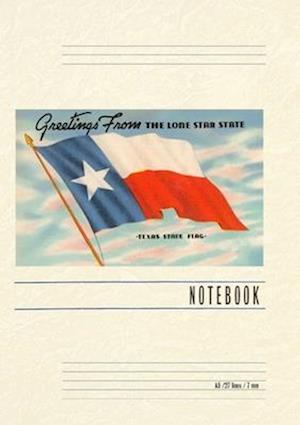 Vintage Lined Notebook Greetings from the Lone Star State, Texas Flag