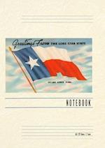 Vintage Lined Notebook Greetings from the Lone Star State, Texas Flag