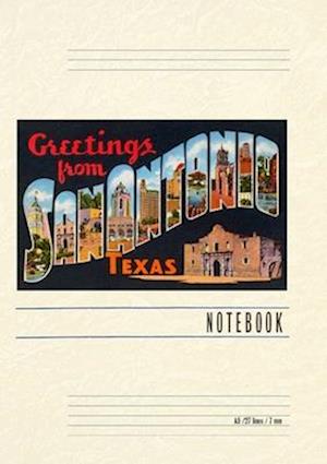 Vintage Lined Notebook Greetings from San Antonio, Texas