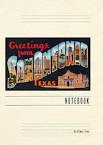 Vintage Lined Notebook Greetings from San Antonio, Texas