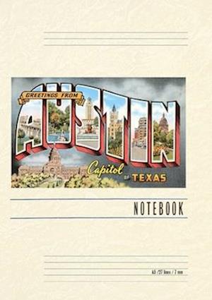 Vintage Lined Notebook Greetings from Austin, Texas