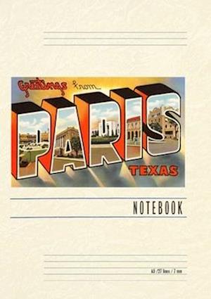 Vintage Lined Notebook Greetings from Paris, Texas