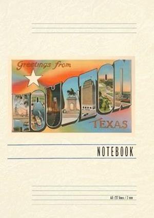 Vintage Lined Notebook Greetings from Houston, Texas