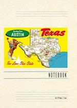 Vintage Lined Notebook Greetings from Austin, Map