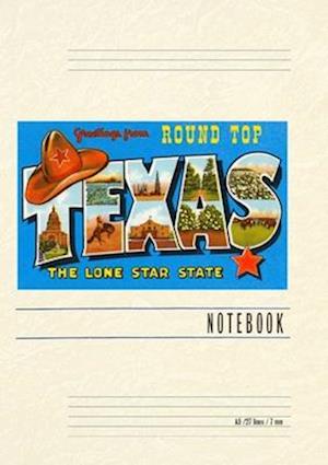 Vintage Lined Notebook Greetings from Round Top