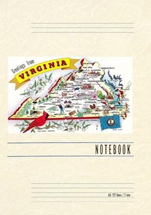 Vintage Lined Notebook Greetings from Virginia