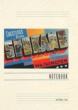 Vintage Lined Notebook Greetings from Spokane