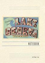 Vintage Lined Notebook Greetings from Lake Geneva, Wisconsin