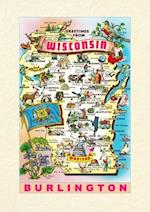 Vintage Lined Notebook Greetings from Wisconsin, Burlington